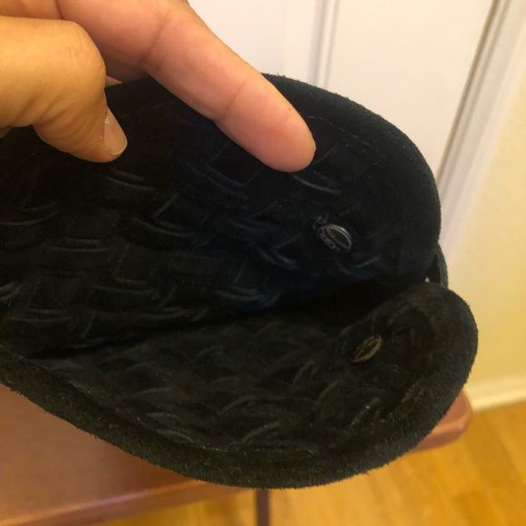 UGG Lynnea Boots Style 3361 Black Suede Leather heel Winter weaved over ankle 6 - Picture 9 of 11